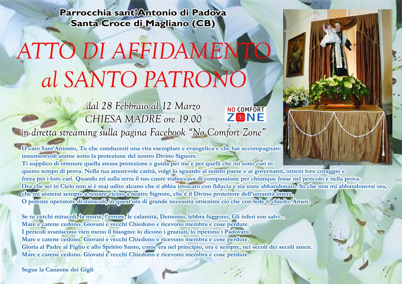 Santa Croce di Magliano in preghiera: atto di affidamento a Sant